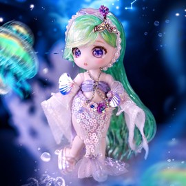ICY Fortune Days 13cm Bjd Doll - Anime Style Doll Set, Gift, Decoration, DIY Exercise, Perfect for Collecting, Girl Doll 8+(Pisces)
