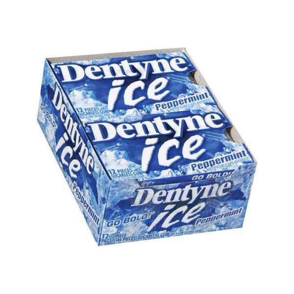 Dentyne Ice Peppermint Sugarless Chewing Gum, 12-Piece Packages (Pack of 12)