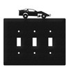 SWEN Products Modified Race Car Wall Plate (Triple Switch, Black)