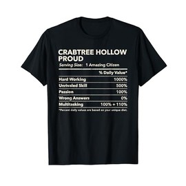 Crabtree Hollow, Pennsylvania Proud Nutrition Facts T-Shirt
