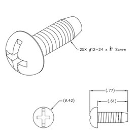 ICC #12-24 Rack Screws in 25-Pack, Black