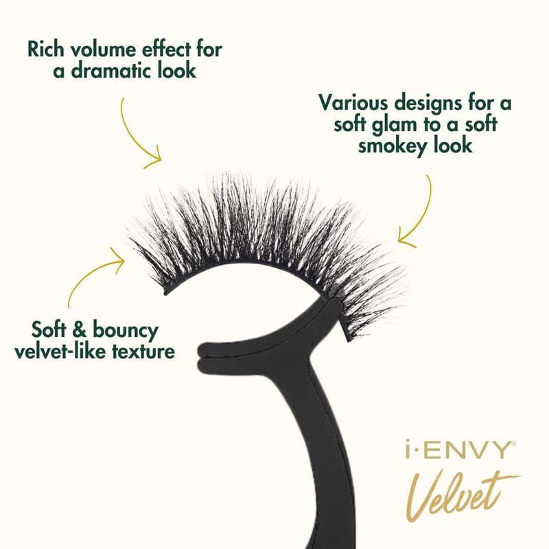 i-ENVY False Lashes, Velvet Soft Dramatic Fluffy Wispy Volume Eyelashes,