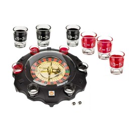 Invero Casino-Style Electric Roulette Wheel - Adults Drinking Game Includes 6 Shot Glasses and all Equipment - Fun Novelty Drinks Accessory for all Parties, Festive Times, Homes and more