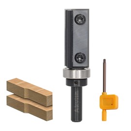 AKYLIN Reversible Plates, Flush Cutter, 8 mm Shank, 4-Sided Interchangeable Carbide Blade, Flush Cutter with Ball Bearing, Wood Cutter for Edge Processing