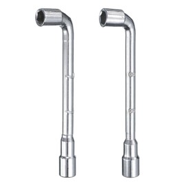 HARFINGTON 2pcs L Shaped Angled Hex Socket Wrench 7mm 8mm 45# Steel Double Ended Metric 6 Point Tubular Socket Spanner for General Repairing, Pipeline, Bicycle Car Maintenance