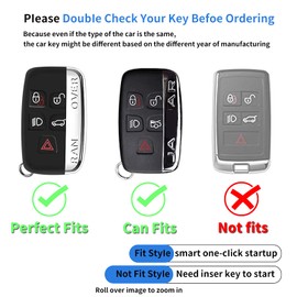 LCXWZNDY for Land Rover Key Fob Case Cover, Compatible with Land Rover Range (A Black)