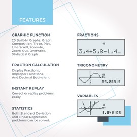 Scientific Calculator with Graphic Functions - Multiple Modes with Intuitive Interface - Perfect for Beginner and Advanced Courses, High School or College