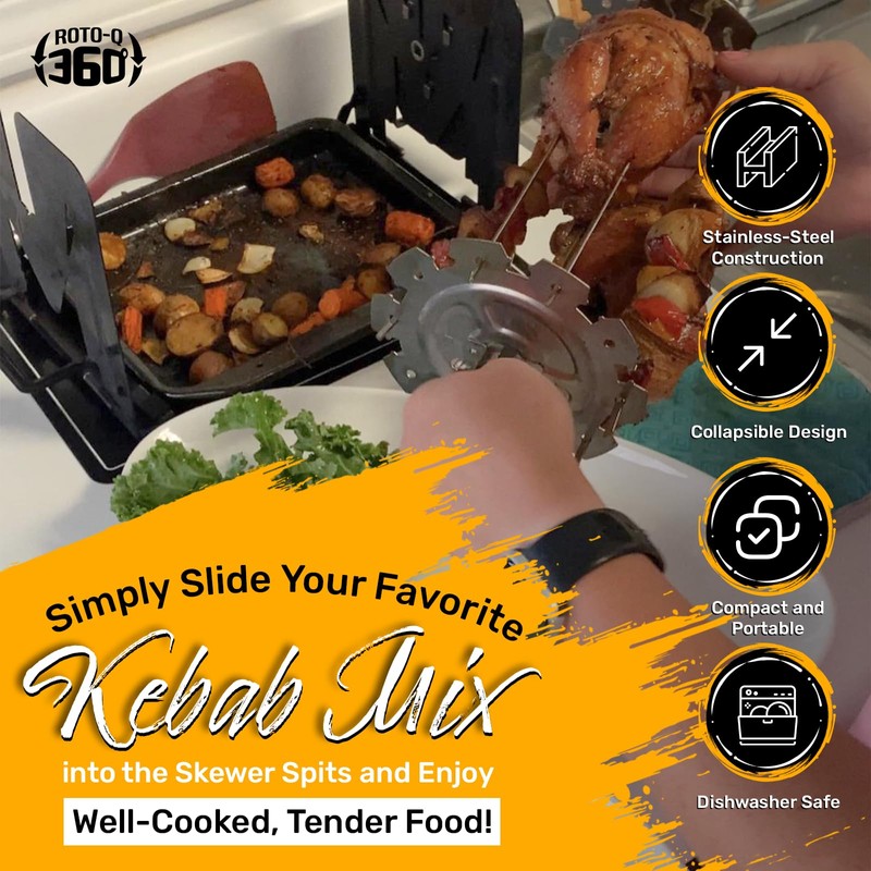 ROTO-Q 360 Skewer Set: Create Perfect Kebabs with This Rotisserie