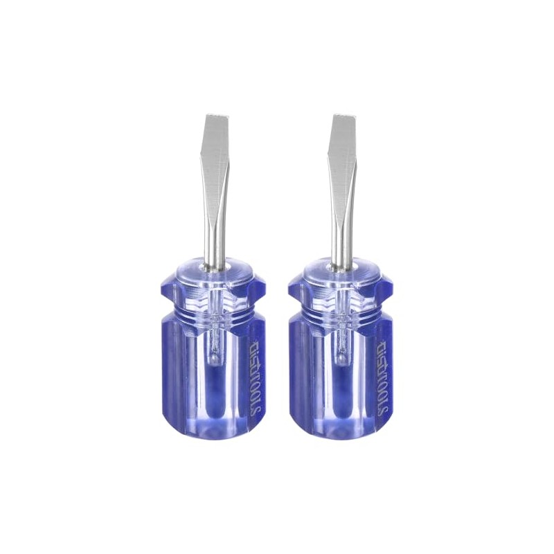 HARFINGTON 2pcs SL6 Short Tip Slotted Screwdriver Stubby Magnetic Flat