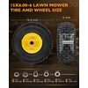 2 Pack 15x6.00-6 Tubeless Lawn Mower Tires, 3" Offset Hub,