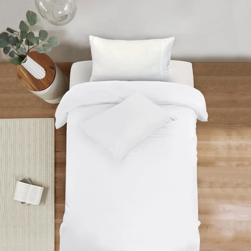 Mejoroom White Twin Duvet Cover Set - Soft and Breathable