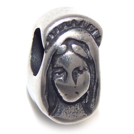 ICYROSE Stainless Steel Virgin Mary Charm Bead 076 for European Snake Chain Bracelets