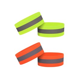 ZEACCT Pack of 4 High Visibility Wristbands, Reflective Bicycle Wristbands, Reflective Wearable Wristband for Cycling, Running, Reflective Arm or Ankle Bands