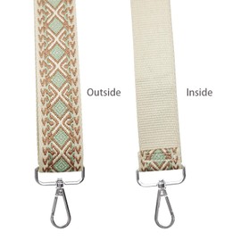 Hibate Bag Strap 3.8 cm Wide Bag Straps for Changing Bag Strap Shoulder Strap for Bags Shoulder Strap Bag Strap Handbag Strap - Beige (Silver Clasp)