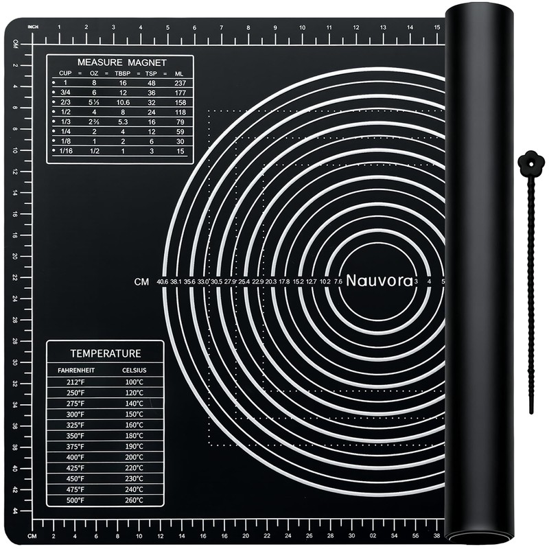 Nauvora Extra Large Baking Mat - 28" Silicone Pastry Mat,