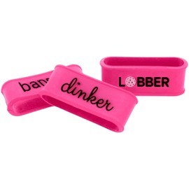 Palms-O-Aces Pickleball Paddle Grip Bands | Personalized Name Tag | Custom Handle Grip Bands | Silicone Non-Slip Racket Handle Wrap | Paddle Overgrip Wrap | Pickleball Paddle Accessories | Pink 3D