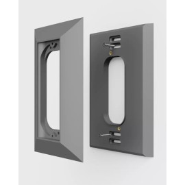 Hidden River Lab Ring PRO video Doorbell adapter plate NUTONE and M&S intercom. Hidden screws - Silver grey