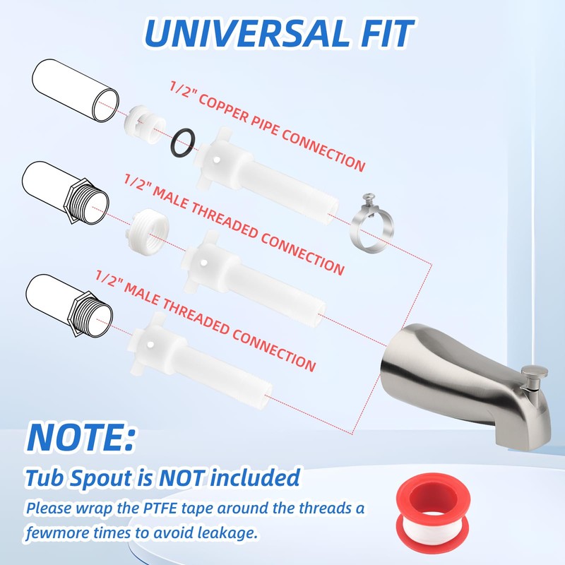 Tub Spout Diverter Repair Kit with Assembly Tool,Four in One