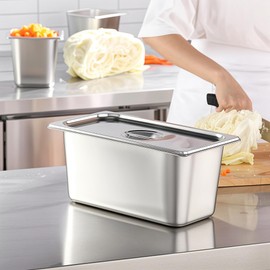 EGGKITPO EGGKITPO 1/3 Size Steam Table Pan with Lid 6 Inch Deep Hotel Pan Commercial Stainless Steel Food Pan with Cover 6 Pack Chafing Pans for Buffet Party and Restaurant Supplies