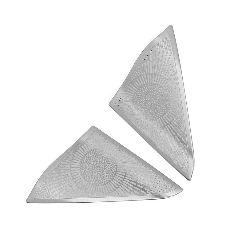 2 Pcs Car Door Speaker Cover Trim Stickers Aluminium Alloy