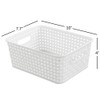 NICESH 6-Pack White Plastic Small Storage Baskets, 10" x 7.7"