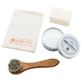 Columbus CL-CARESET Leather Care Kit, Leather Wallet, Bag, Leather Accessories, 4-Piece Set, Brillo Leather Cream, Terrim, Cream Application Sponge + Horse Hair Brush Small, cream