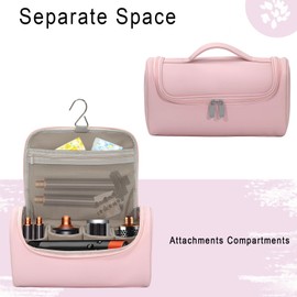 Haroranax Portable Travel Case for Dyson Airwrap Multifunction Curling Iron And Accessories, Travel Bag With Hook, Stores All Models Of Curling Irons And Accessories (Pink)