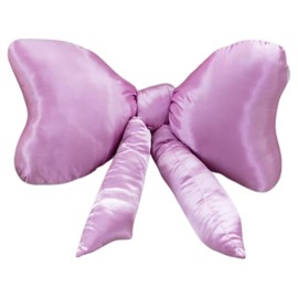 Luxape Bow Pillow - Big Bow Throw Pillow - Bow Shaped Pillow - Silky Satin - Coquette Decor - Bow Room Decor - Pink Bow Pillow - Bow Nursery Decor - Pink Room Decor (Rosewood)