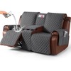 KinCam 100% Waterproof Recliner Loveseat Cover with Console, Non-Slip Reclining