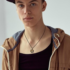 HUKKUN Star of David Necklace for Men Sterling Silver Star of David with Thorns Necklace for Men Jewish Jewellery for Men, Sterling Silver