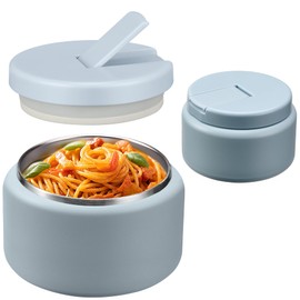 BOSEDSANG 13.5oz Soup Thermo for Hot Food Kids with Buckle Lid Insulated Vacuum Food Jar Wide Mouth Leakproof Stainless Steel Lunch Container (Blue)