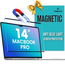 F FORITO Magnetic Anti Blue Light Screen Protector Compatible with MacBook Pro 14 inch (2025-2021, M5 M4 M3 M2 M1), Bubble-Free Install, Removable & Reusable Anti Glare Matte Laptop Screen Shield