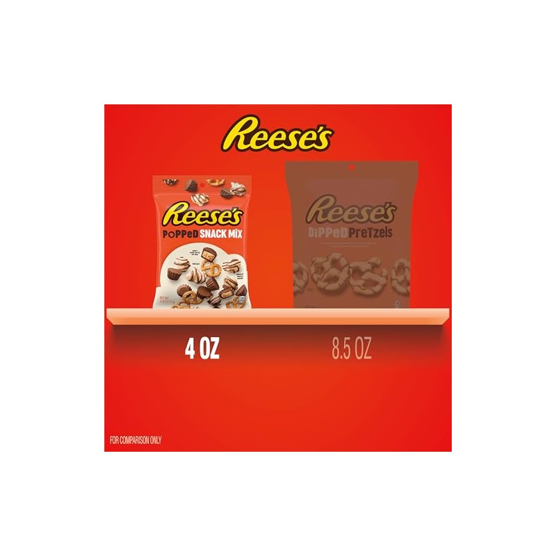 REESE'S Chocolate Peanut Butter Popped, Snack Mix Bag, 4 oz