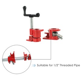 FLKQC Wood Gluing Pipe Clamp Set, Heavy Duty Cast Iron Quick Release Pipe Clamps for Woodworking (6, 1/2")