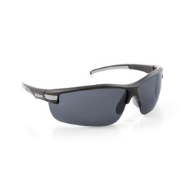Riley Sisini Sport Style Lightweight Safety Sunglasses Industrial Work and Sport Eyewear with a Soft PVC Nose Bridge (Black, Polarised Lens)