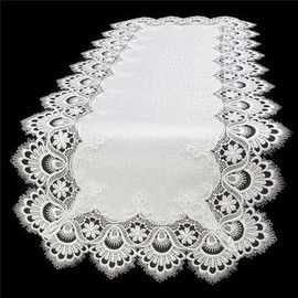 #8139 Lace Table Runner Table Runner Antique White (40 x 90 cm Rectangular)