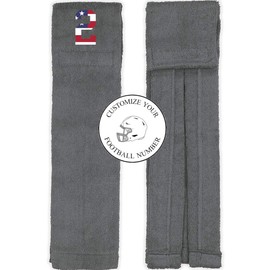 Player Number Football Towel Gray w/USA American Flag Number - Customize Your Number (2)