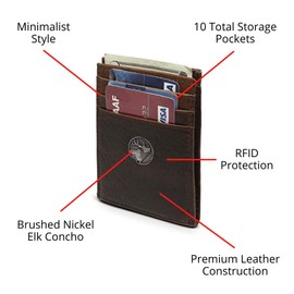 WEBER'S PREMIER LEATHER - Dynasty Series - Men's Front Pocket Wallet - RFID Blocking Full Grain Leather