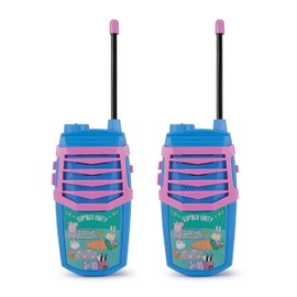 Sakar Peppa Pig Molded Walkie Talkie for Kids, Safe and Flexible Antenna, Over 1000ft Range, Easy-to-Use Power Switch, Belt Clip, Pack of 2, Camping Accessories, 2-Pack, Outdoor Toys