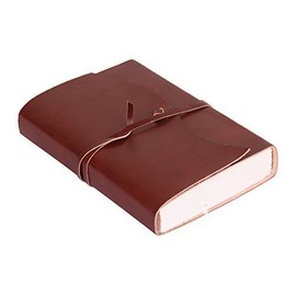 STORE INDYA Handmade Brown Leather Bound Journal Diary Notebook with Unlined Handmade Eco - Friendly Pages (6" X 4") 192 Pages | Travel Diary for Personal use and Gifting Purpose