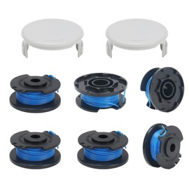 COEWUR Pack of 6 Grass Trimmer Spool AC14RL3A Replacement Spool Thread Spools with 2 Replacement Spool Cover Compatible with Ryobi One+ 18 V 24 V 40 V Grass Trimmer, Diameter 1.6 mm, 3.4 m Length