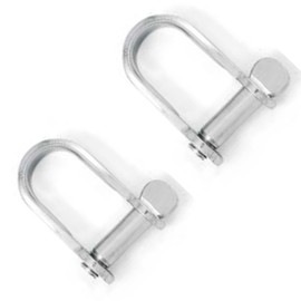 6mm Flat Shackles Stainless Steel A4-Marine Grade (316) - for connecting Ropes, Anchors and Chains (Pack of 2)