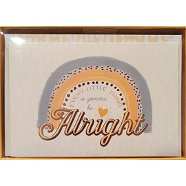 Molly & Rex Every Little Thing is Going to be Alright Rainbow Note Cards with Rose Gold Accents | 12 blank cards | Coordinating Cream Envelopes | 3.5" x 5" size