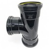 Duraplast UK™ Black 110mm (4 Inch) Soil Pushfit Tee 90