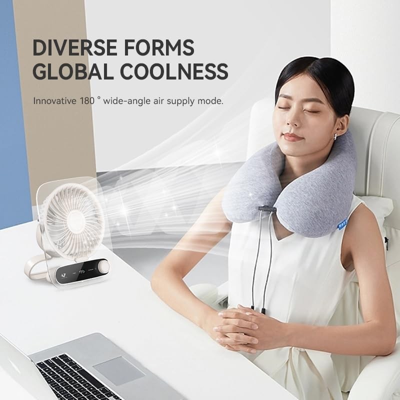 TZXVBW Portable Desk Fan with Aromatherapy, LED Display, 199-Speed Adjustment,