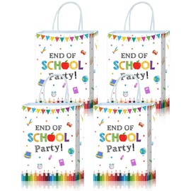 Brattol 16 Pcs End of School Party Gift Bags, End of School Party Favor Bags, Colorful Schools Out for Summer, Fun Preschool Graduation and Graduation Decor