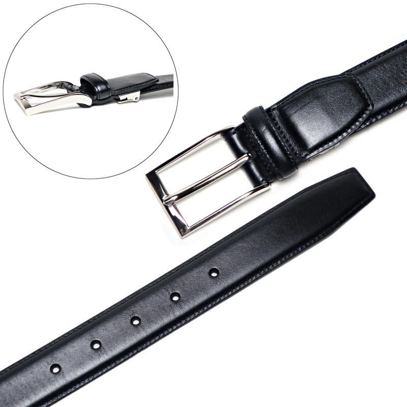 KIETH KE21414-19 Men's Business Belt, Black, Leather, 1.2 inches (30