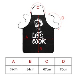 TUYUU Black Funny Cooking Chef Apron,BBQ Kitchen Work Aprons Birthday Dad Boyfriend Husband Gifts.Grilling Apron For Men-Let’s Cook