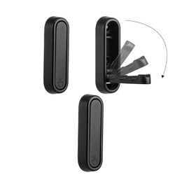 3PCS Foldable Invisible Hook Zinc Alloy Bathroom Wall Hook Retractable for Closet Scarf Hat Robe Key Purse Bag Folding Hooks Minimalist Style (Black)