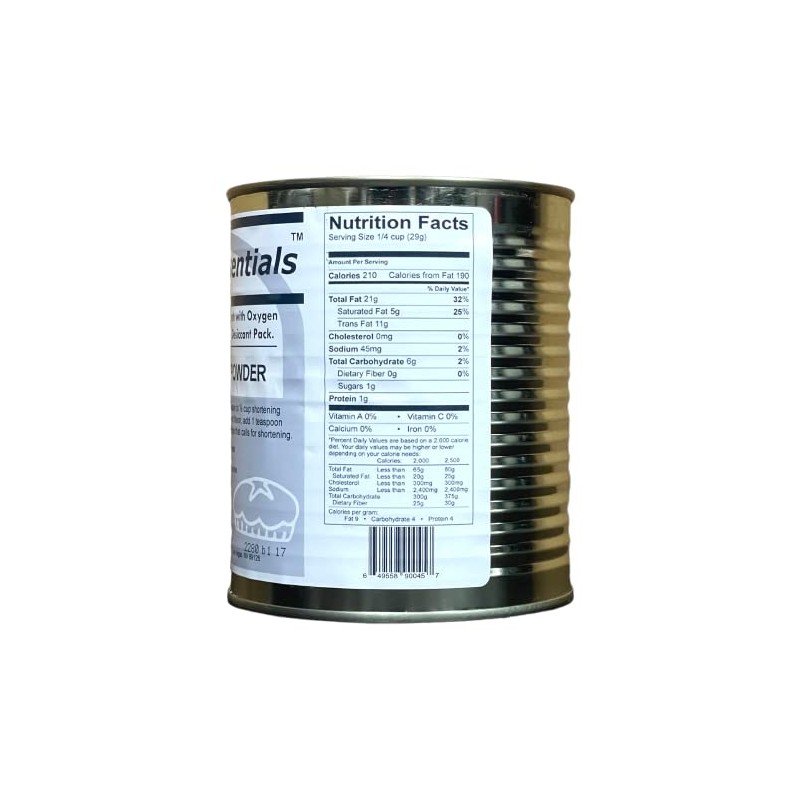 Future Essentials Powdered Shortening | 12 oz | Shelf-Stable Cooking